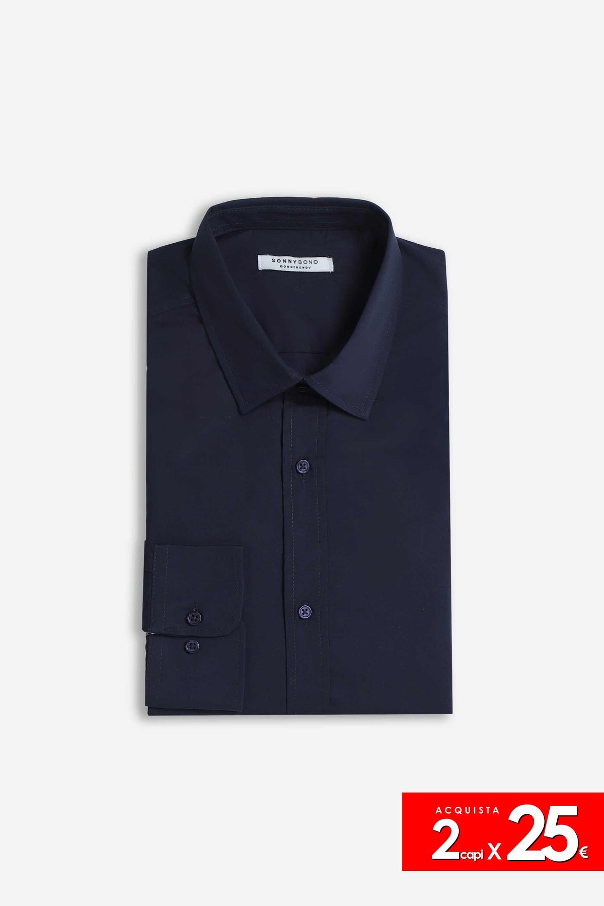 CAMICIA BASIC COLLO ITALIANO BLEU