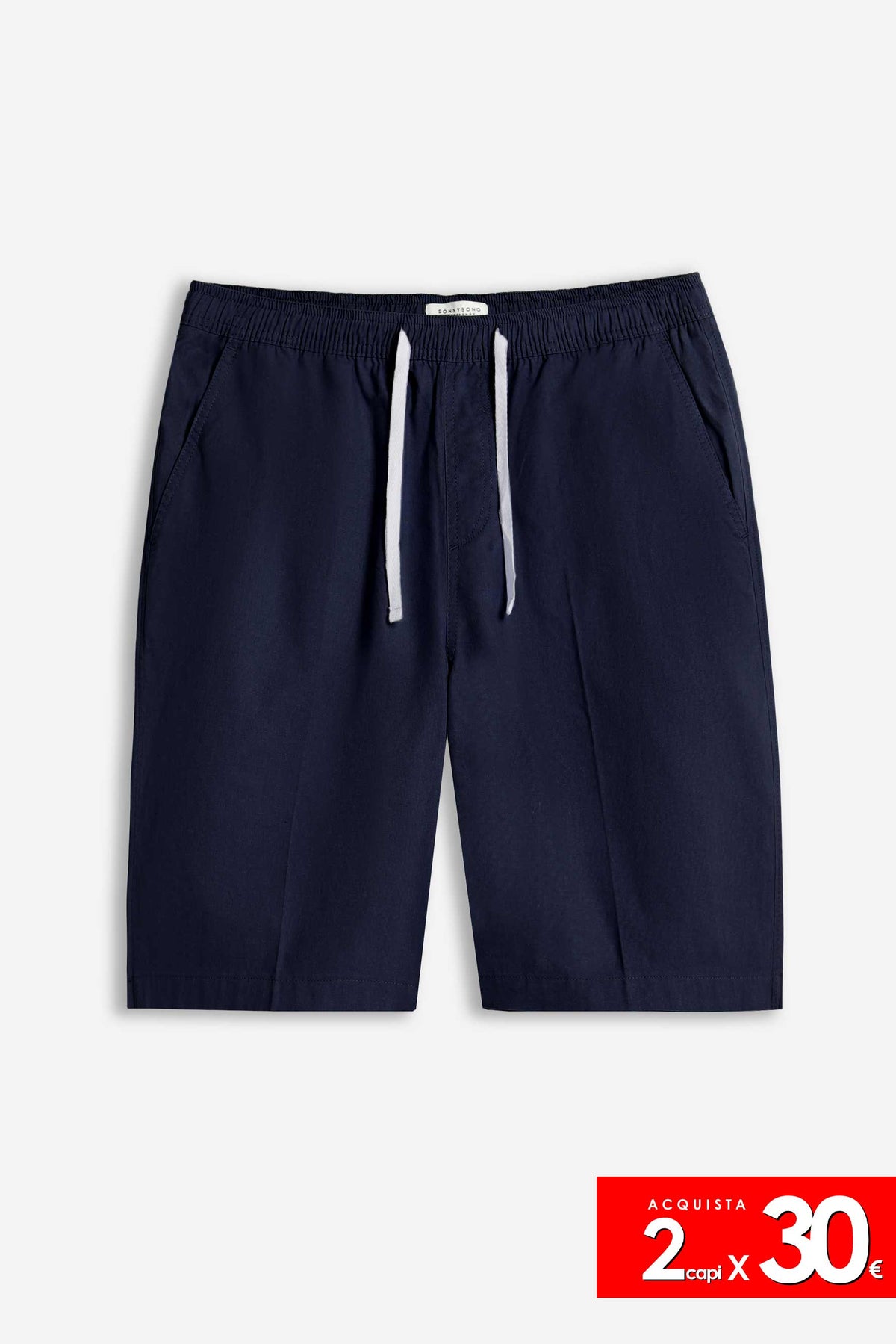 BERMUDA CON ELASTICO IN VITA INDACO
