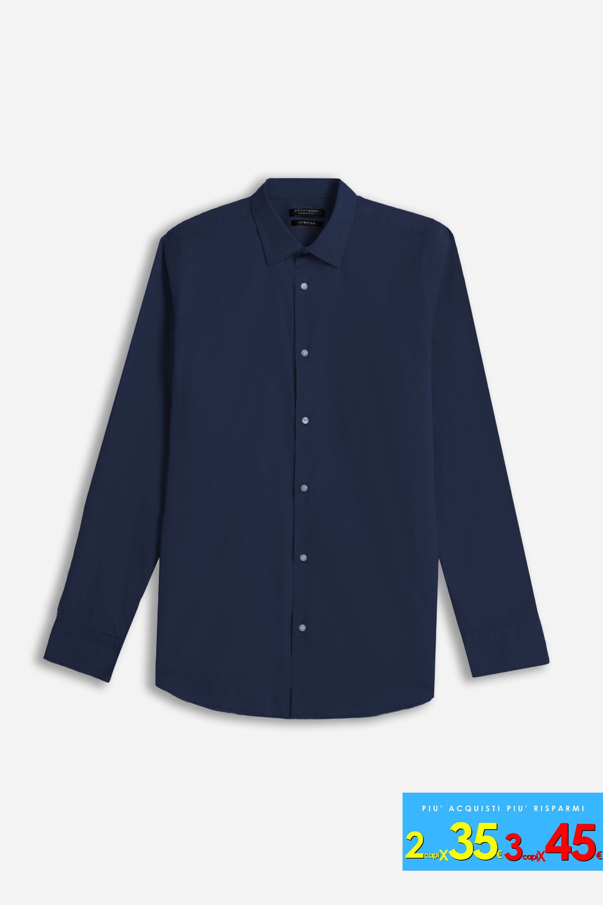 CAMICIA STRETCH BASIC BLEU