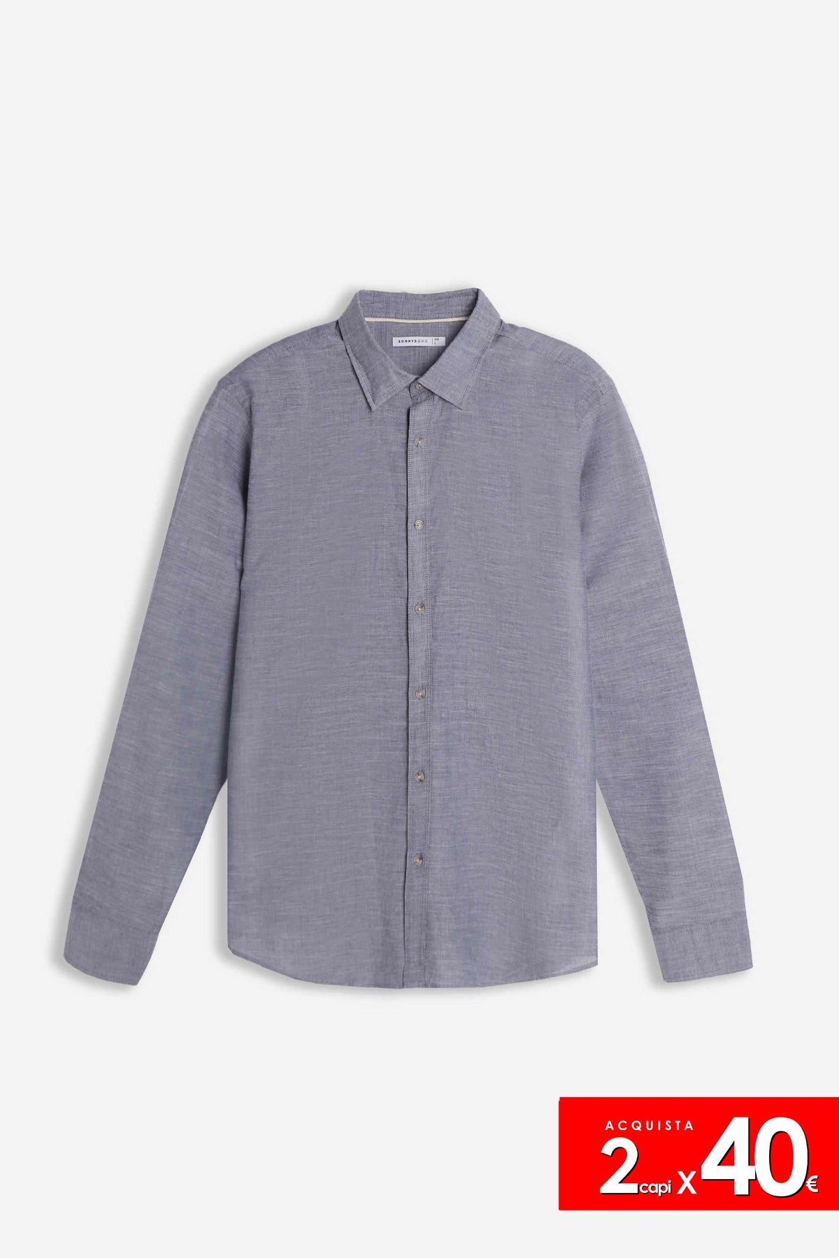 CAMICIA COTONE SLUB BLEU