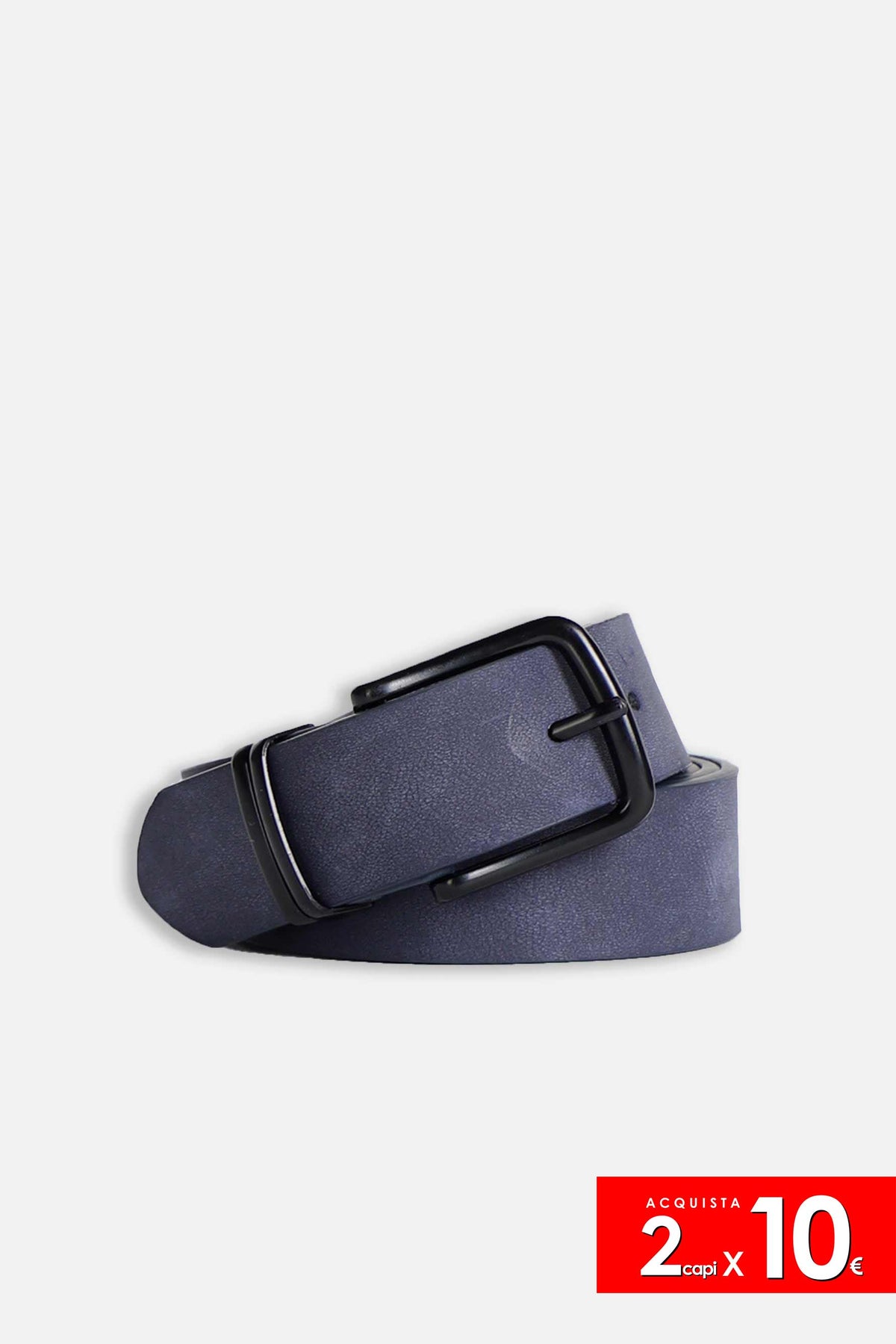 CINTURA EFFETTO NABUK BLEU