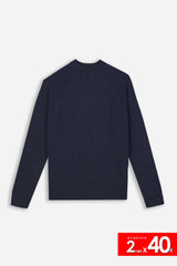 MAGLIA MEZZO COLLO A COSTINE BLEU