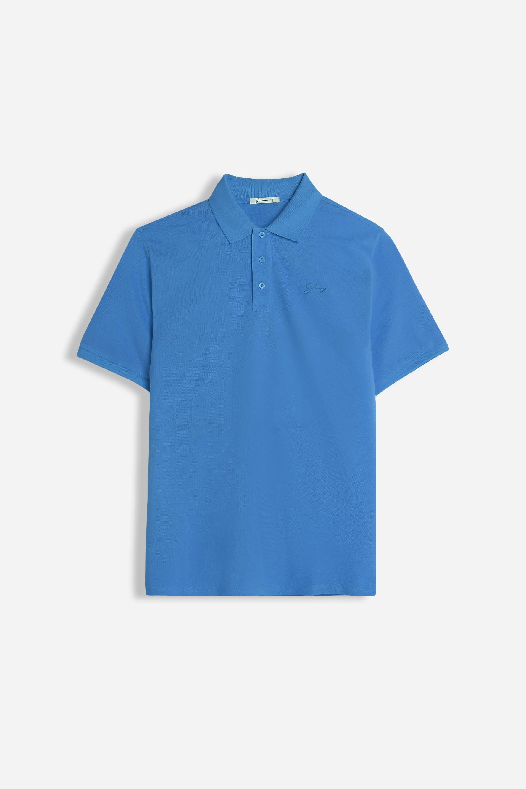POLO PIQUET BASIC TINTA UNITA AZZURRO