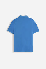 POLO PIQUET BASIC TINTA UNITA AZZURRO