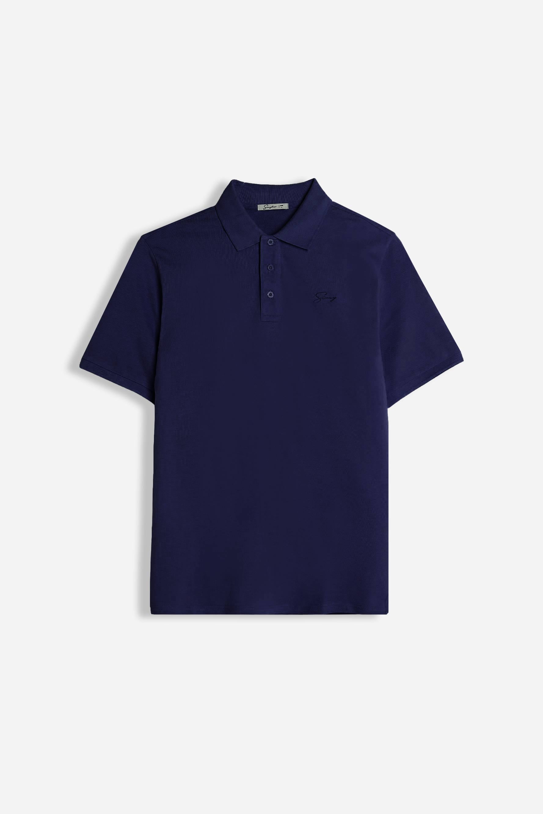 POLO PIQUET BASIC TINTA UNITA BLEU