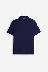POLO PIQUET BASIC TINTA UNITA BLEU