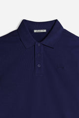POLO PIQUET BASIC TINTA UNITA BLEU