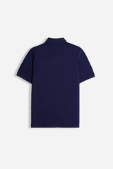 POLO PIQUET BASIC TINTA UNITA BLEU