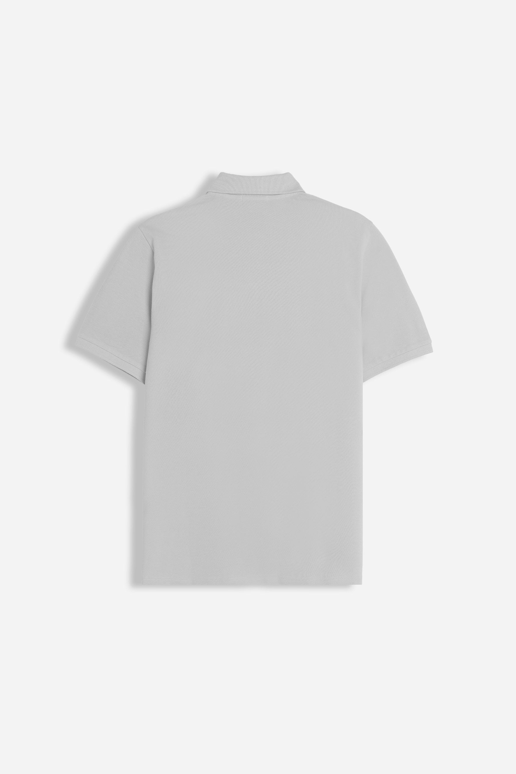 POLO PIQUET BASIC TINTA UNITA GRIGIO GHIACCIO