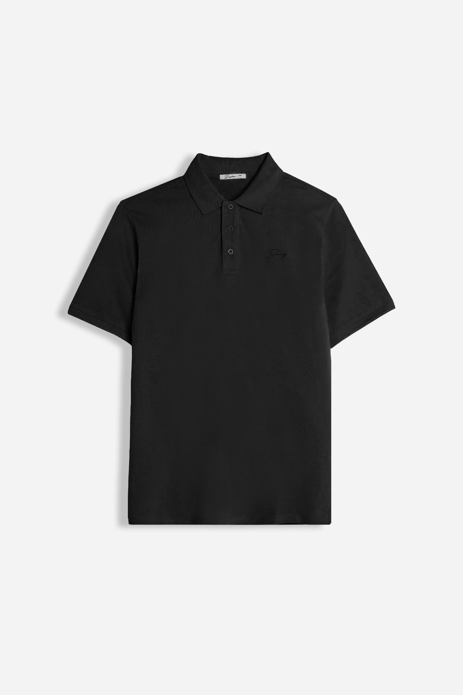 POLO PIQUET BASIC TINTA UNITA NERO