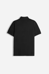 POLO PIQUET BASIC TINTA UNITA NERO