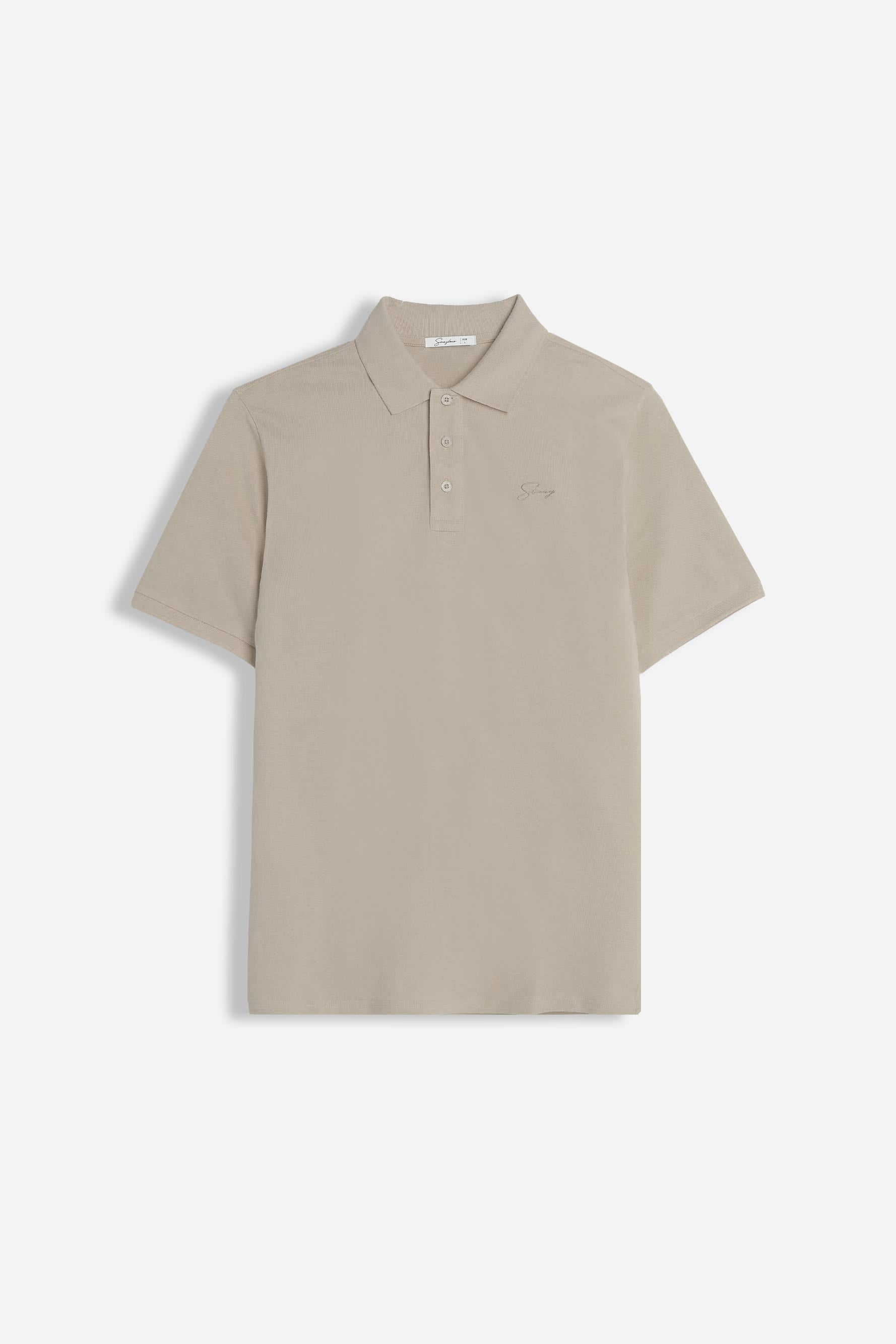 POLO PIQUET BASIC TINTA UNITA TORTORA