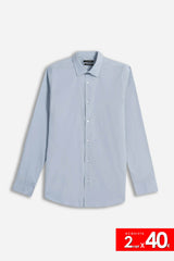 CAMICIA STRETCH BASIC AZZURRO
