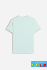 T-SHIRT GIROCOLLO BASIC SLUB CIELO