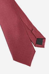 CRAVATTA IN RASO TINTA UNITA BORDEAUX