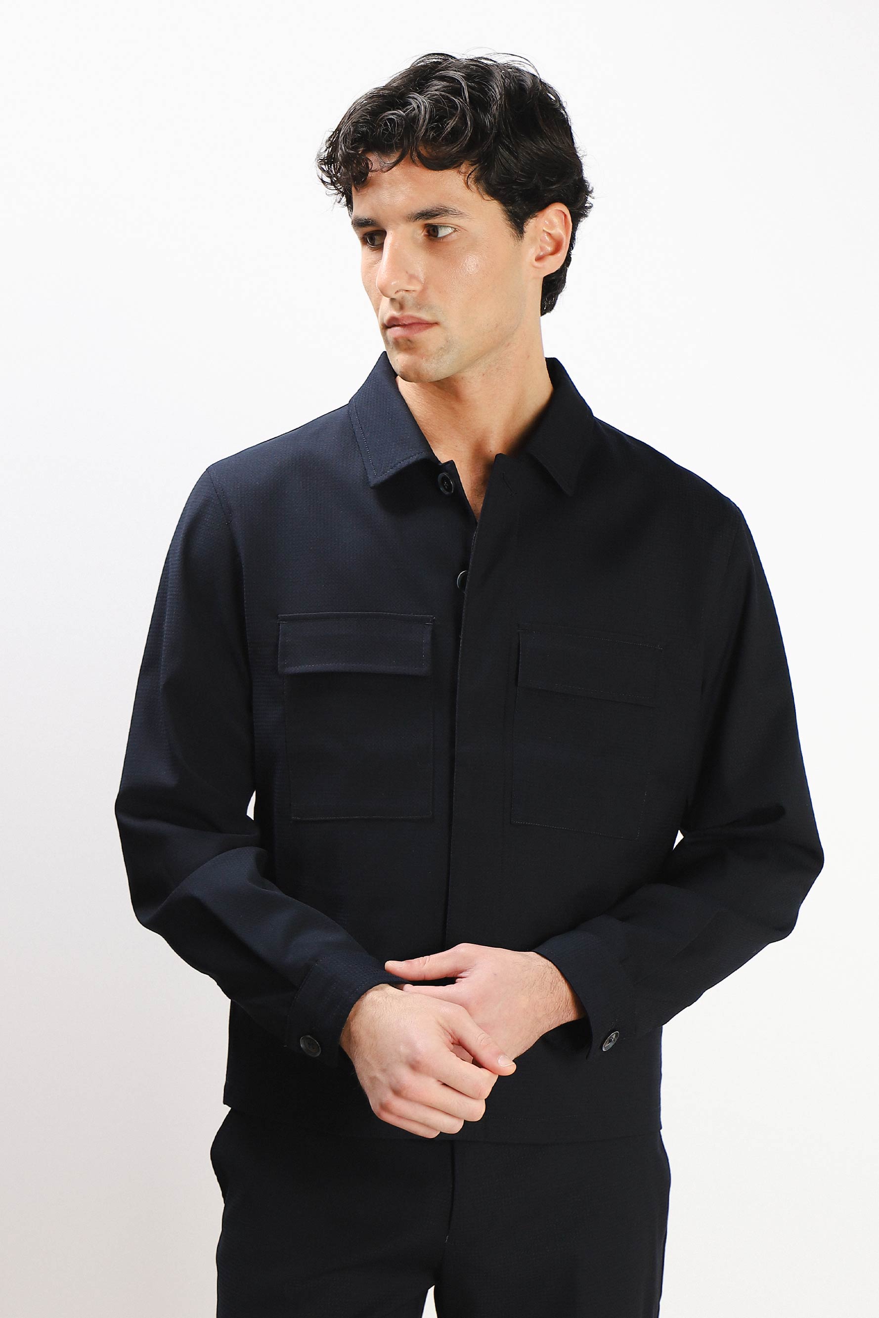 OVERSHIRT DOPPIA TASCA FRONTALE BLEU