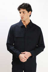OVERSHIRT DOPPIA TASCA FRONTALE BLEU