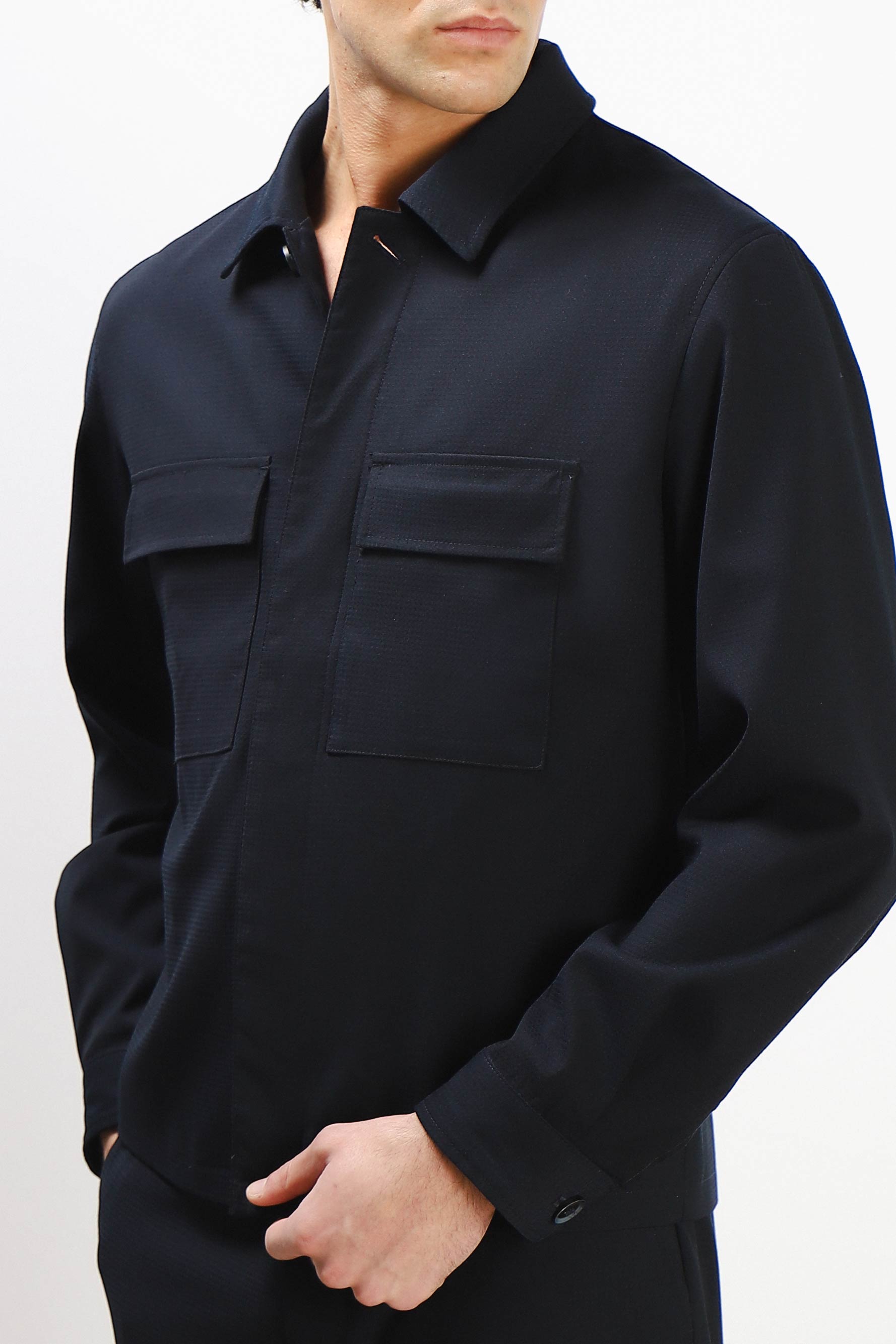 OVERSHIRT DOPPIA TASCA FRONTALE BLEU