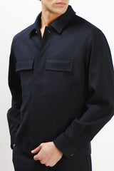 OVERSHIRT DOPPIA TASCA FRONTALE BLEU