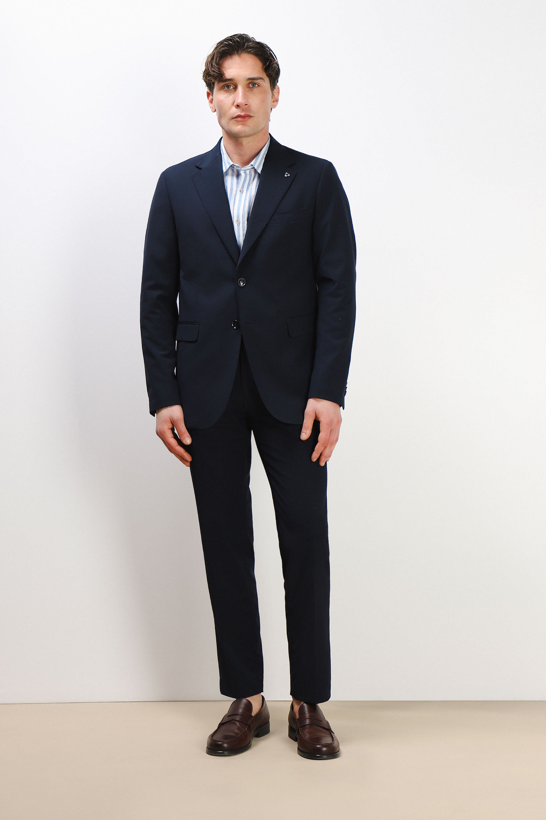 PANTALONE DA ABITO SENZA RISVOLTO BLEU
