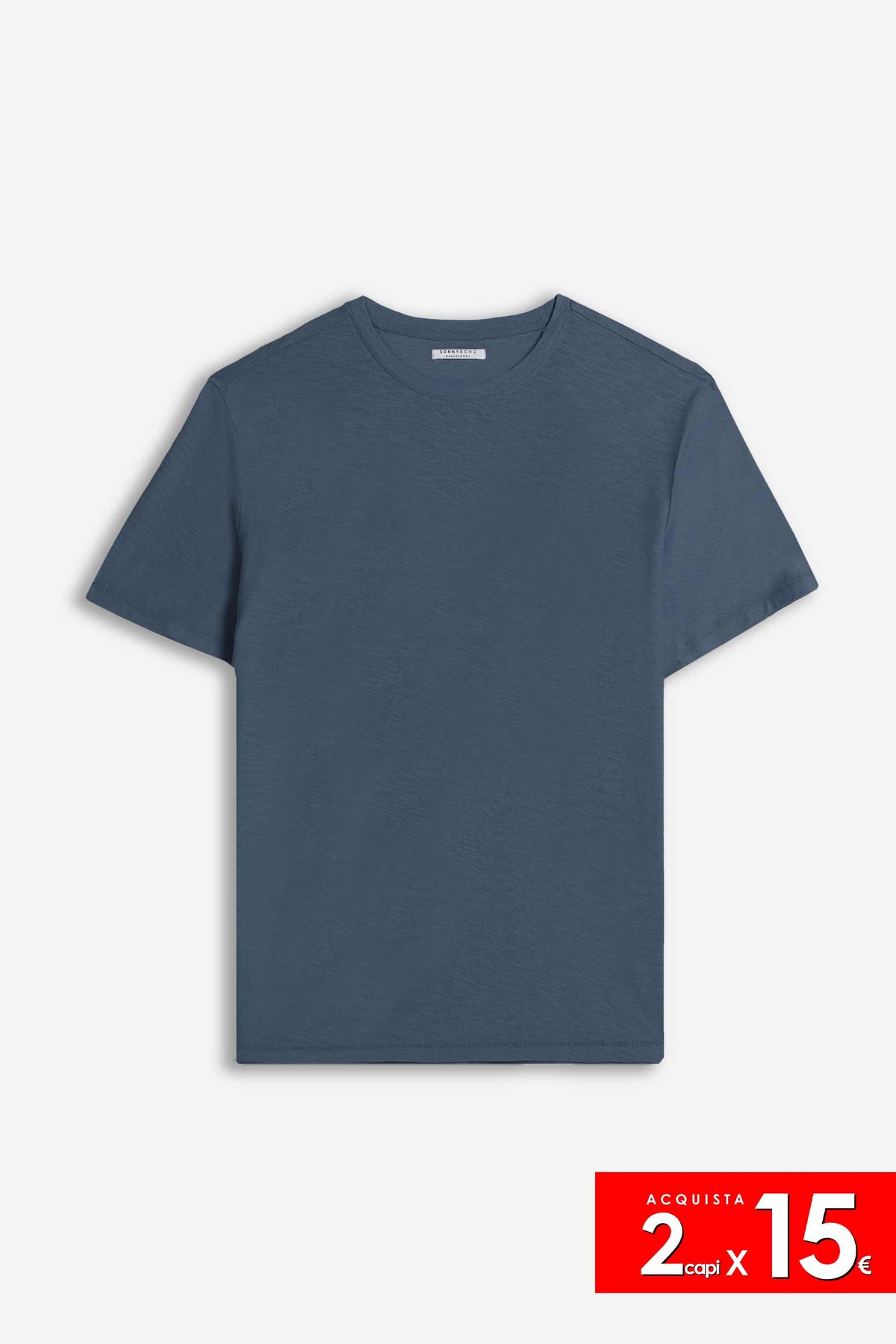 T-SHIRT GIROCOLLO SLUB DENIM