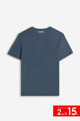 T-SHIRT GIROCOLLO SLUB DENIM