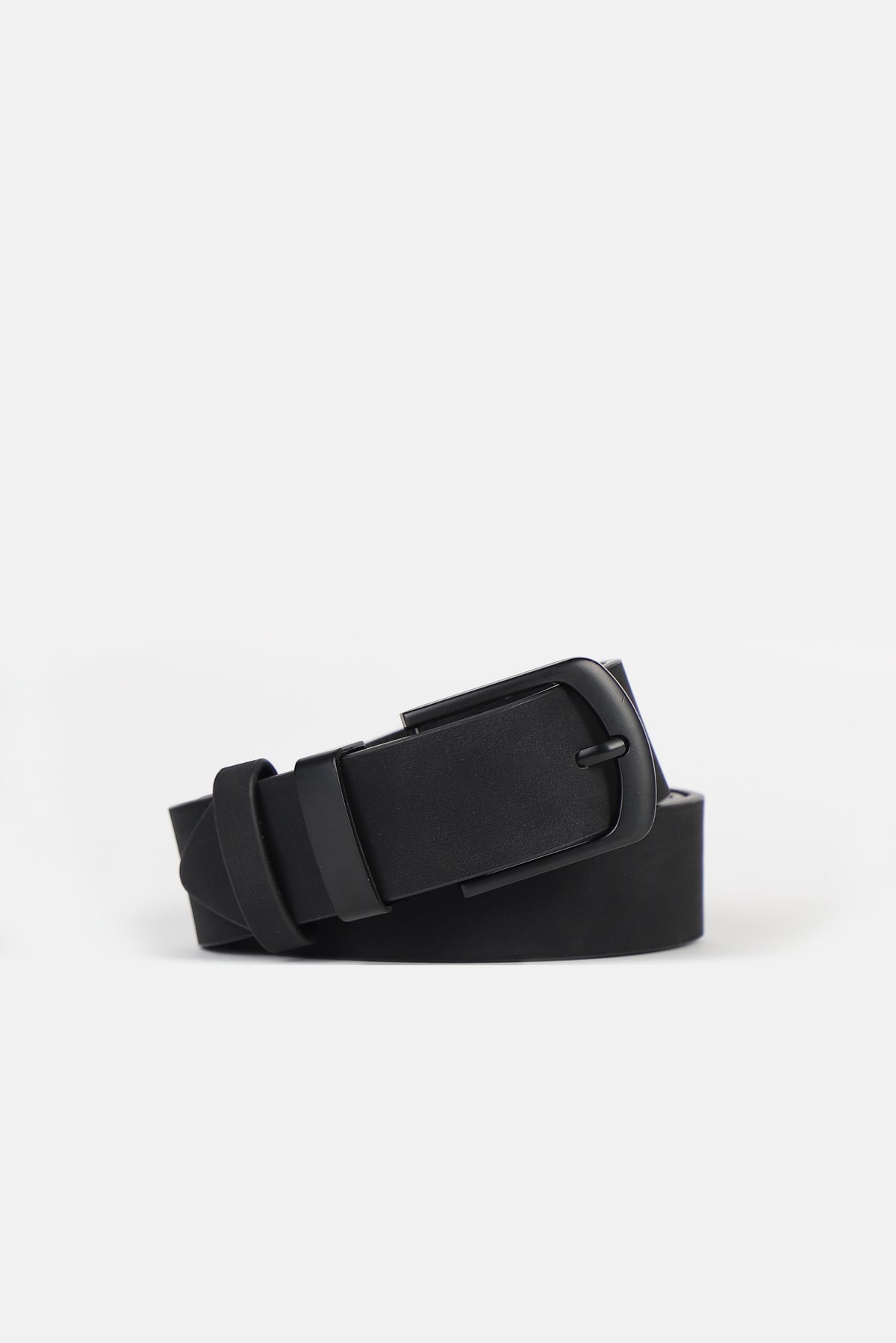 CINTURA CON FUSTO EFFETTO NABUK NERO