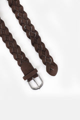 CINTURA INTRECCIATA EFFETTO CAMOSCIO MORO