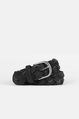 CINTURA INTRECCIATA EFFETTO CAMOSCIO NERO