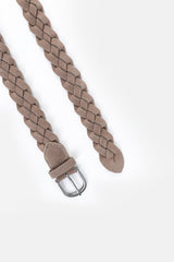 CINTURA INTRECCIATA EFFETTO CAMOSCIO TORTORA