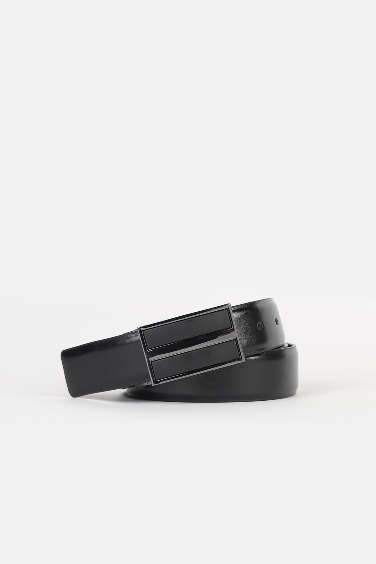 CINTURA CON PLACCA DOUBLE FACE NERO