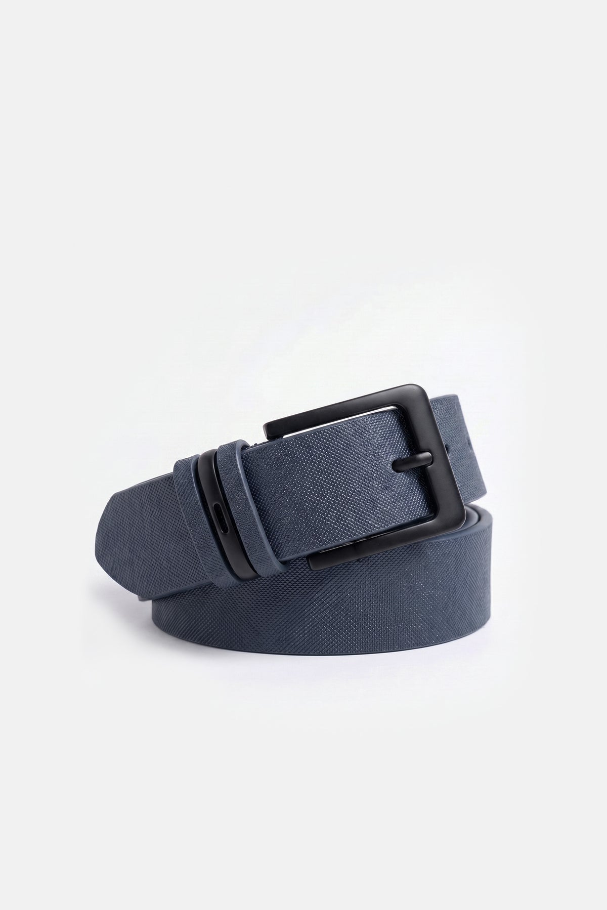 CINTURA STAMPA SAFFIANO BLEU