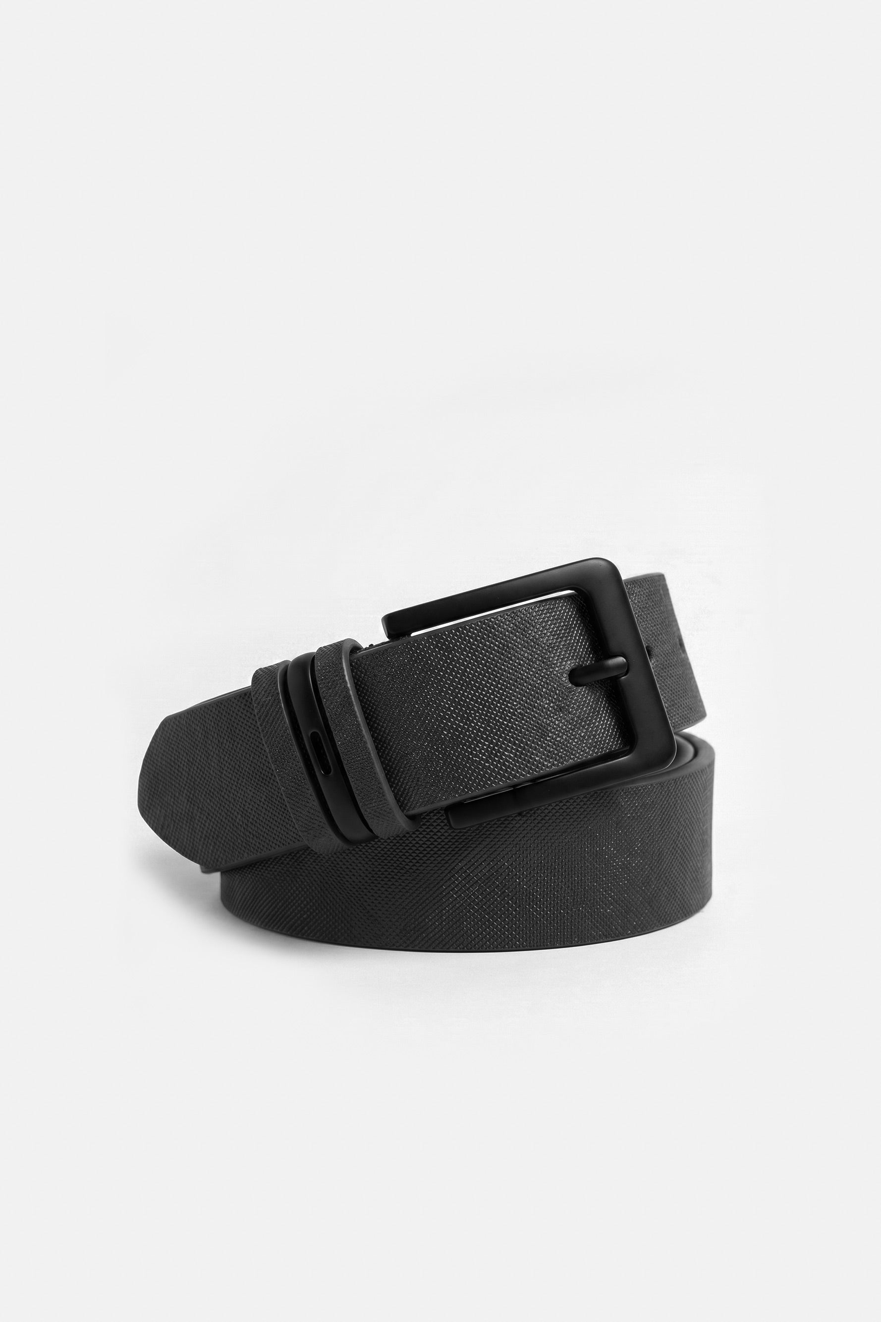 CINTURA STAMPA SAFFIANO NERO