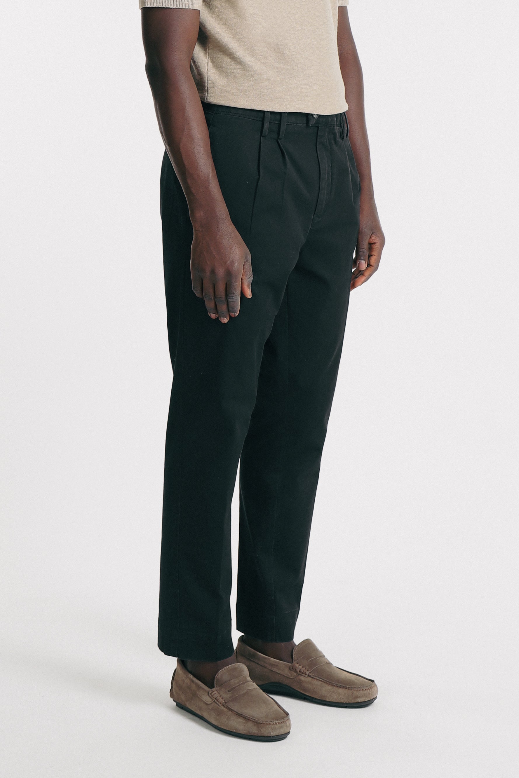 PANTALONI CHINOS DOPPIA PENCES NERO