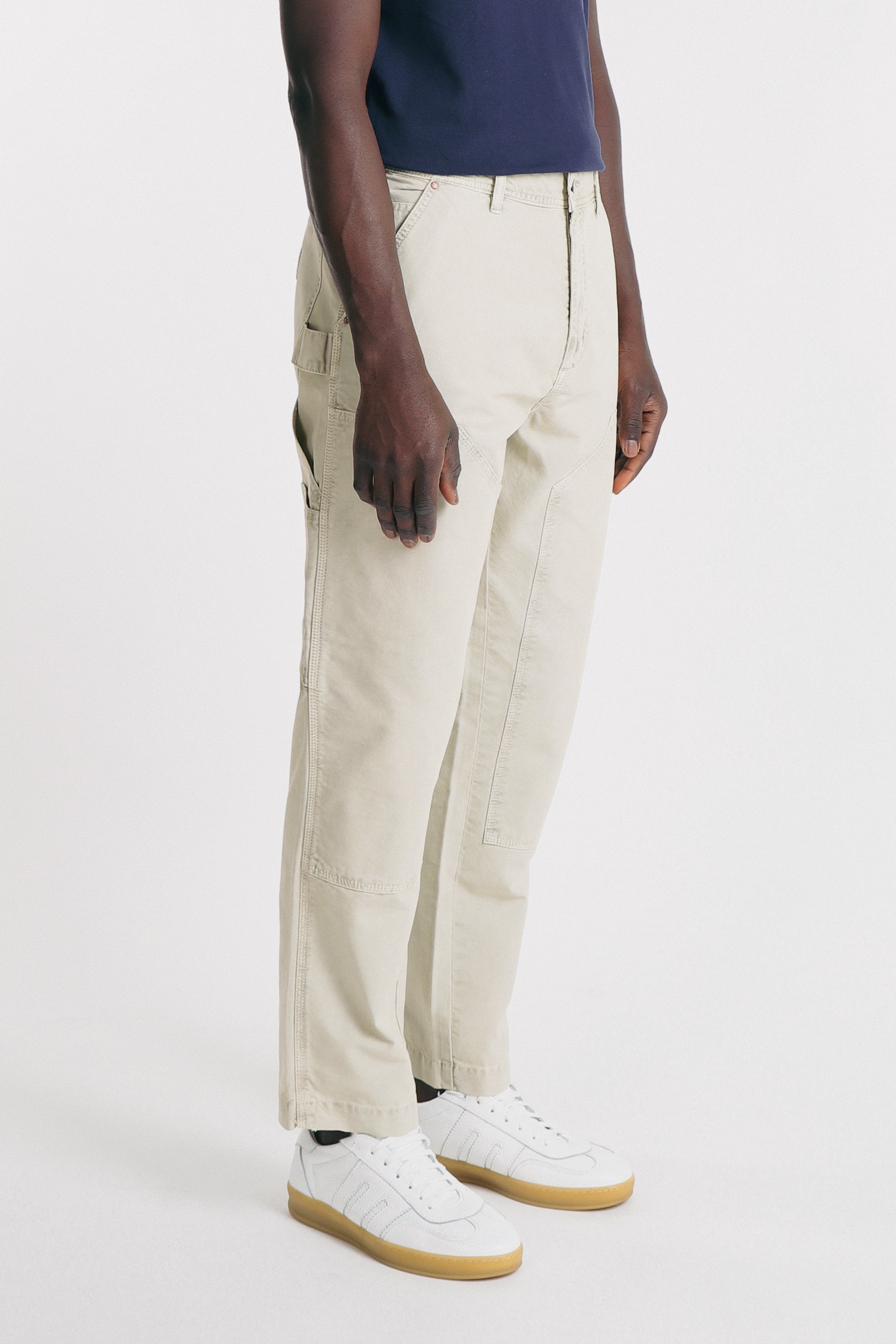 PANTALONI WORKER IN CANVAS SABBIA