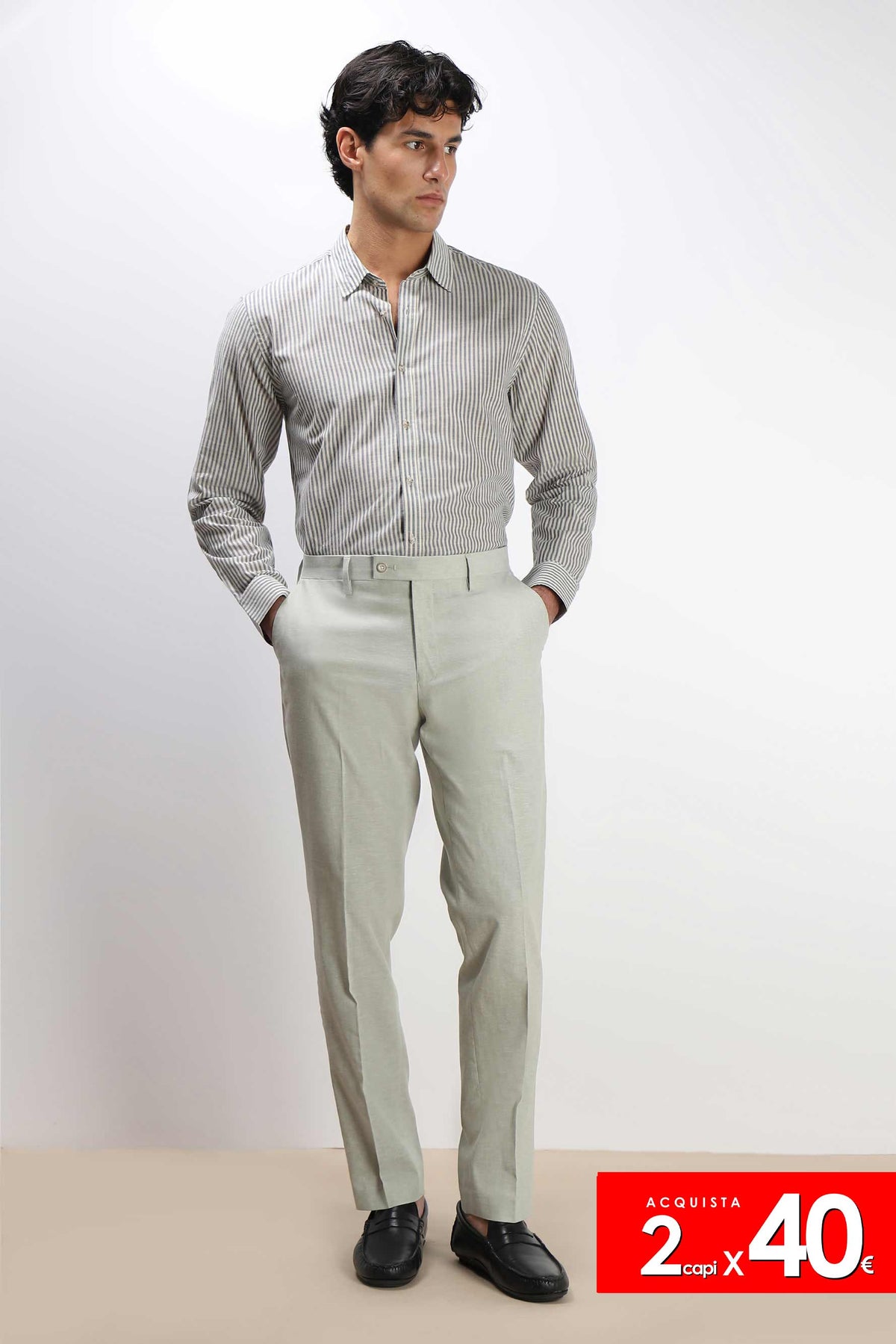 CAMICIA COTONE SLUB BEIGE
