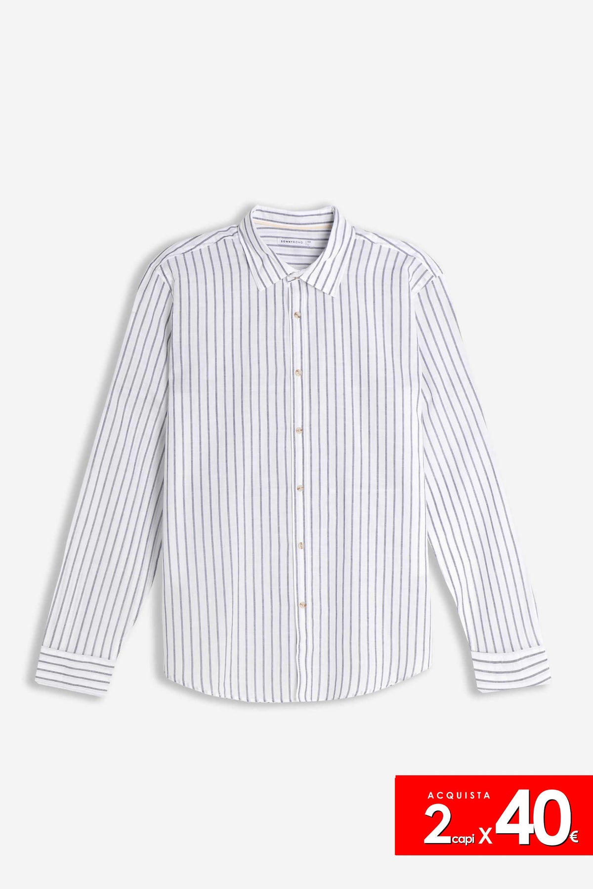 CAMICIA COTONE SLUB F BLU