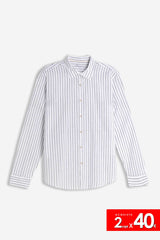 CAMICIA COTONE SLUB F BLU