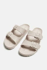 CIABATTA CON FIBBIE BEIGE