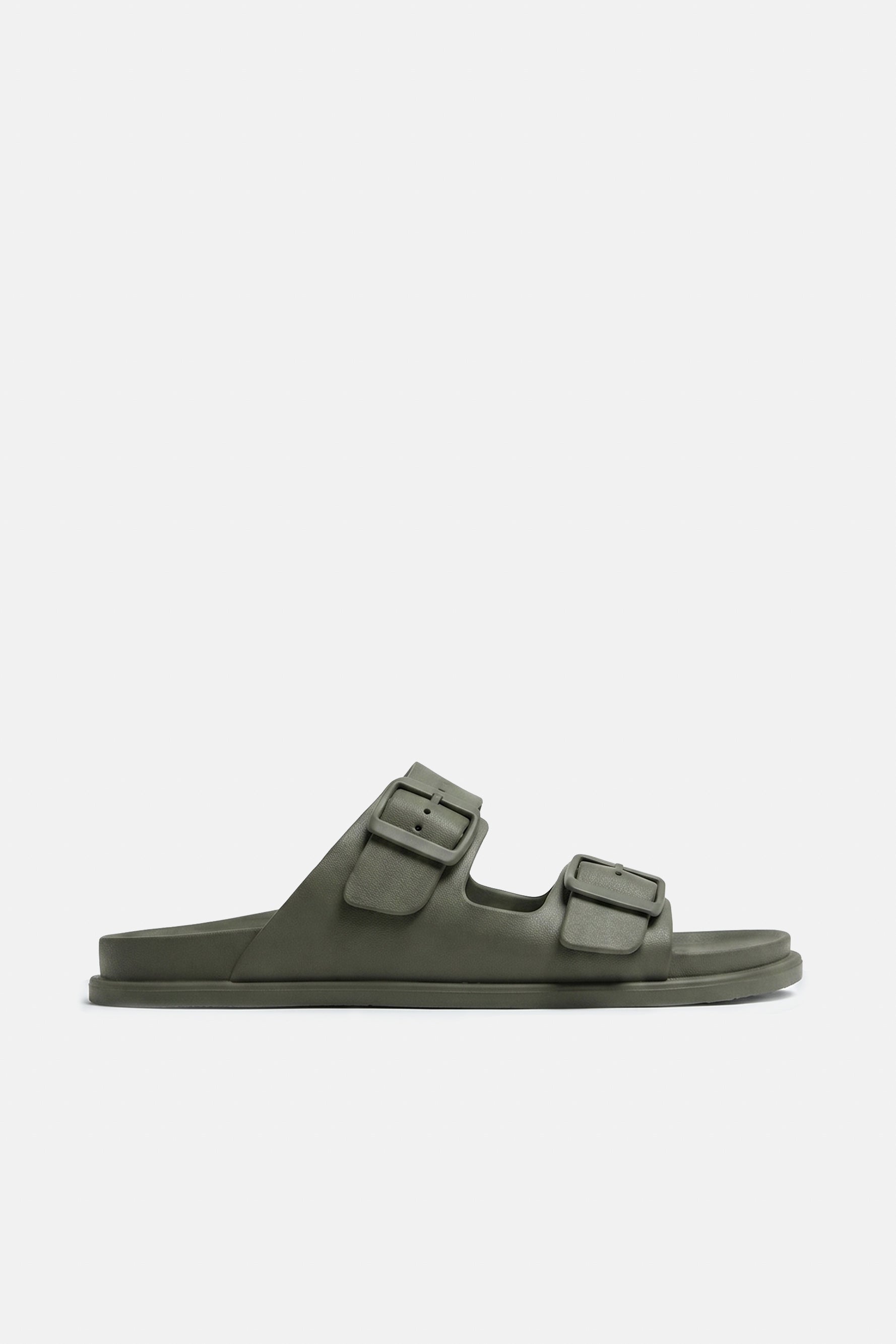 CIABATTA CON FIBBIE VERDE MILITARE