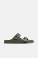 CIABATTA CON FIBBIE VERDE MILITARE