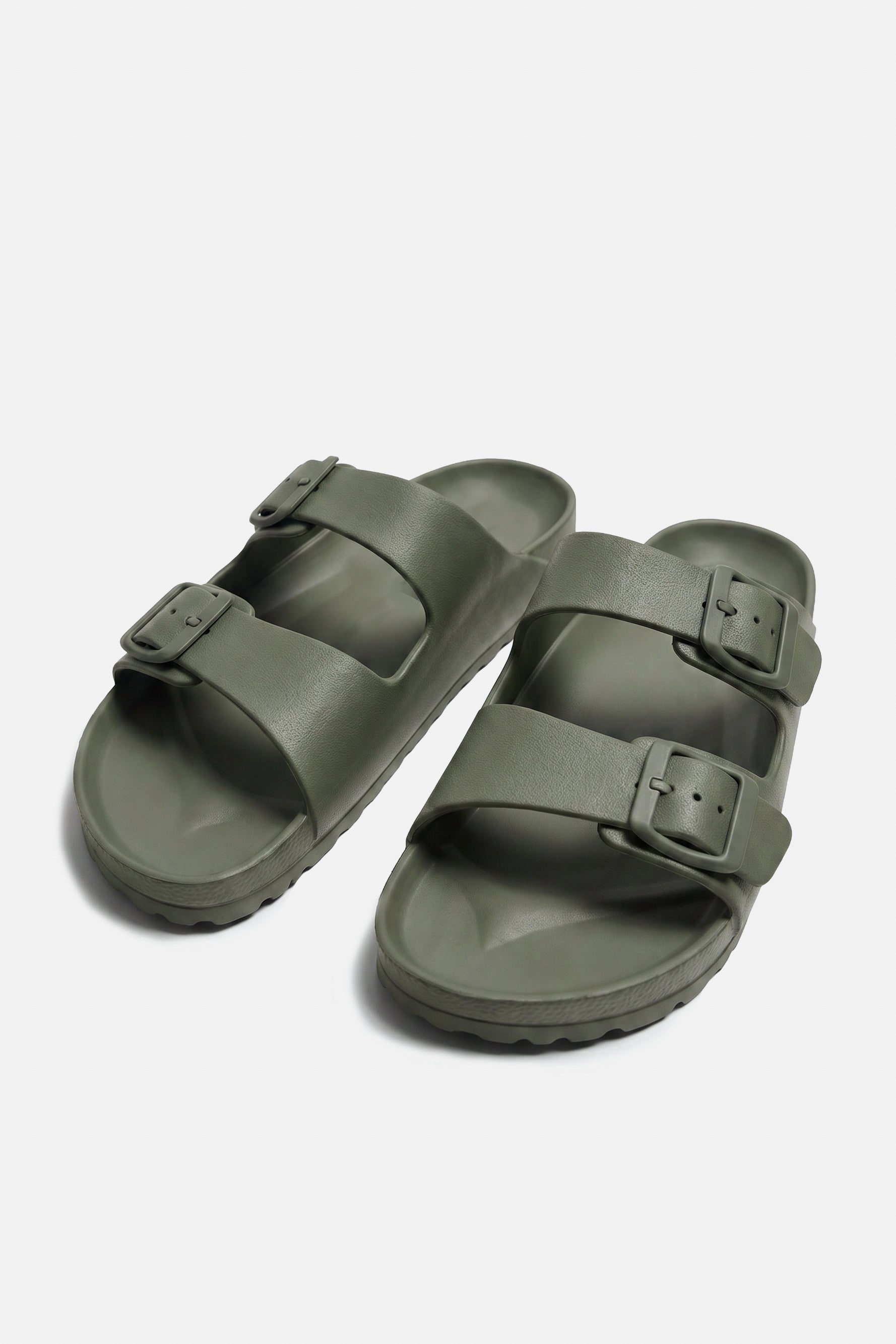 CIABATTA CON FIBBIE VERDE MILITARE