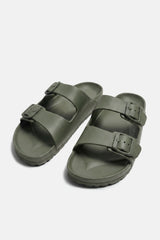 CIABATTA CON FIBBIE VERDE MILITARE