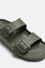 CIABATTA CON FIBBIE VERDE MILITARE