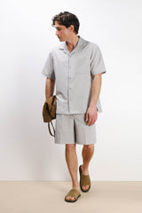 BERMUDA JOGGER CON COULISSE GRIGIO GHIACCIO