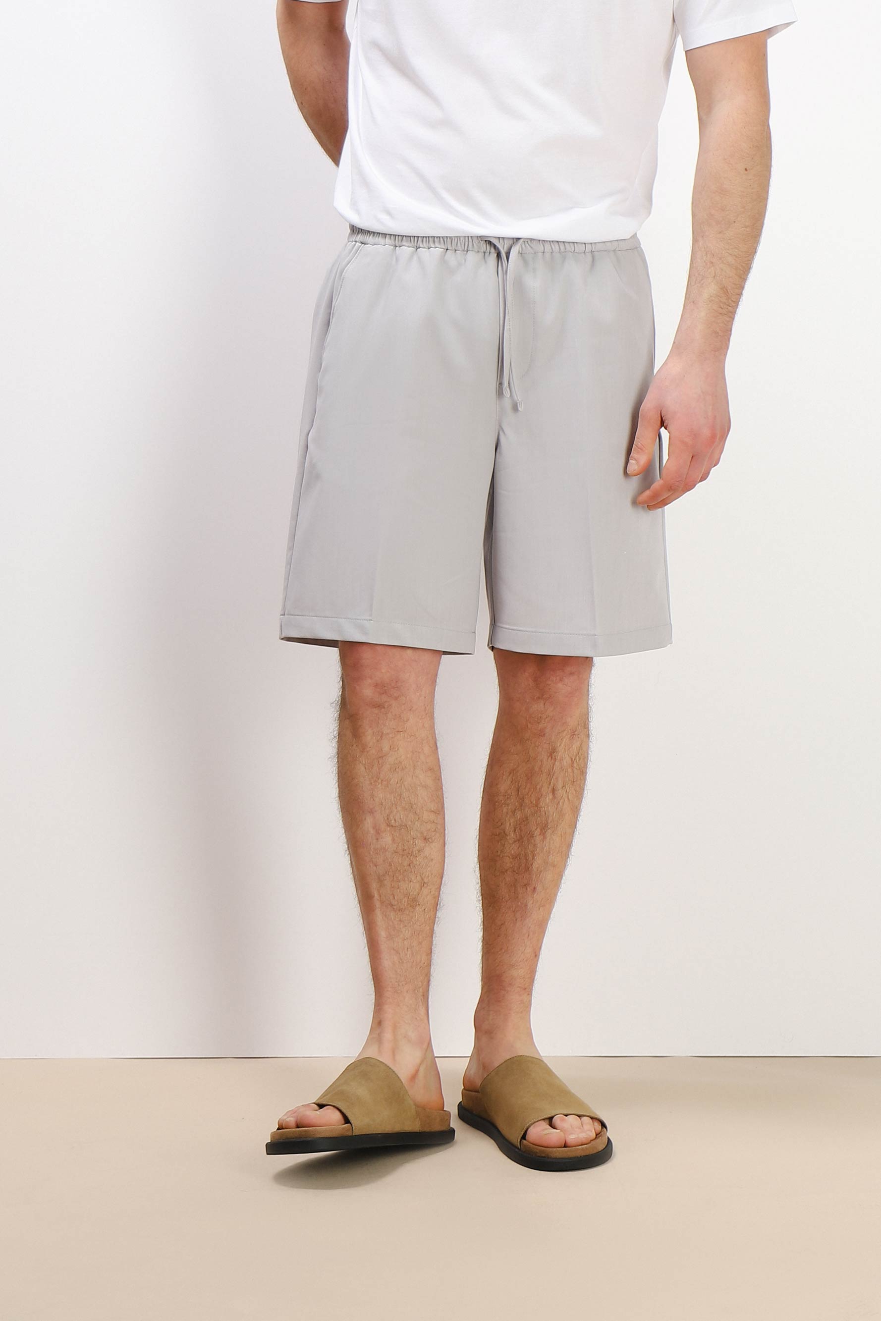 BERMUDA JOGGER CON COULISSE GRIGIO GHIACCIO