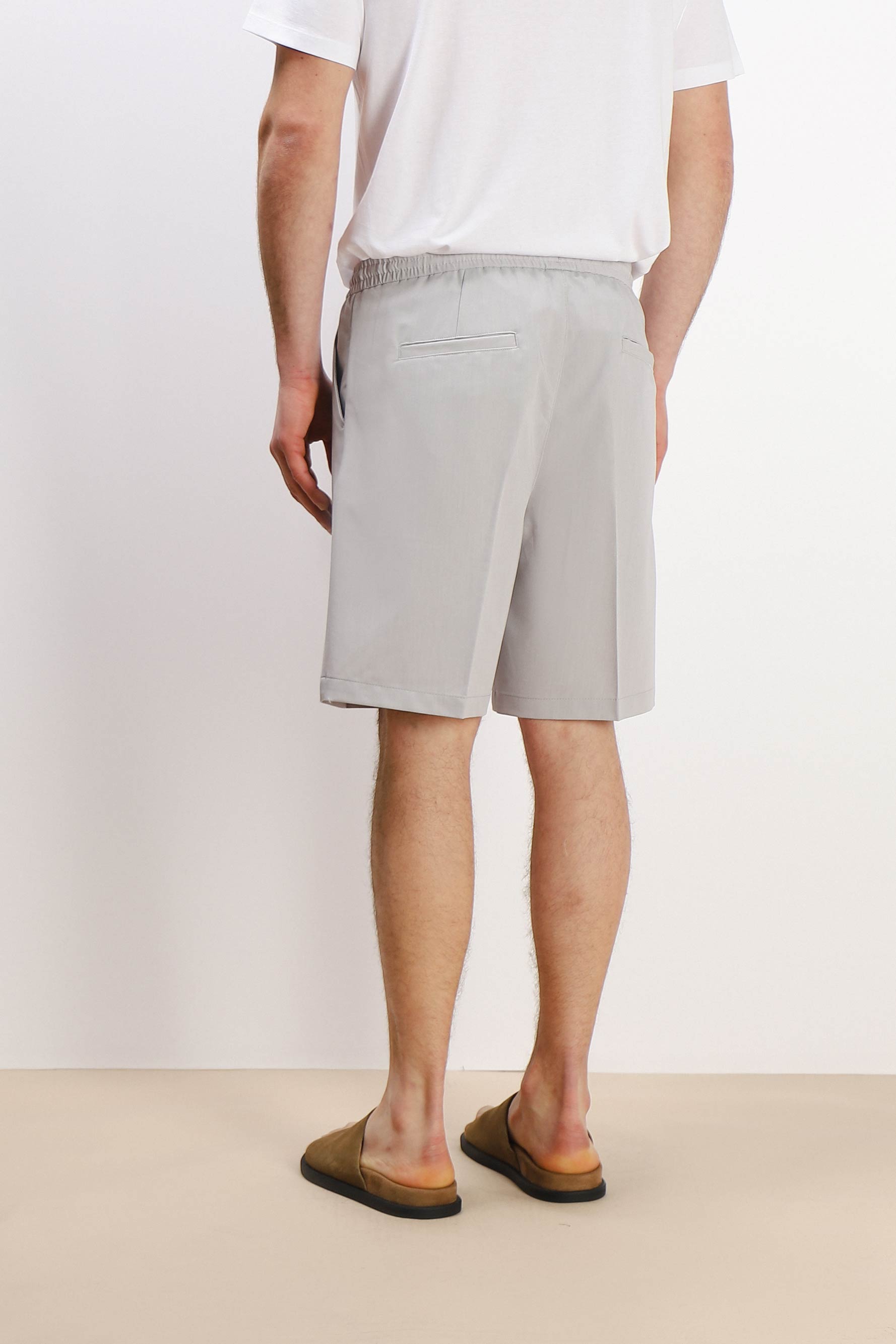 BERMUDA JOGGER CON COULISSE GRIGIO GHIACCIO
