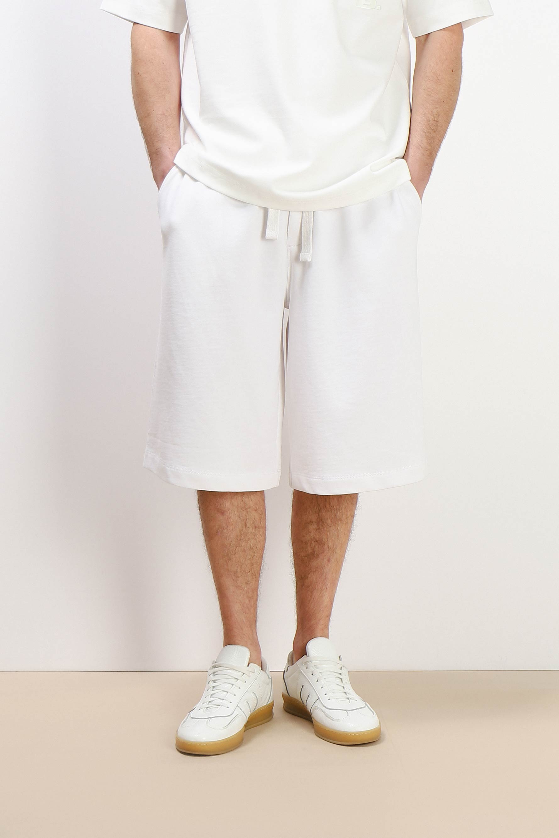 BERMUDA IN FELPA CON COULISSE BIANCO