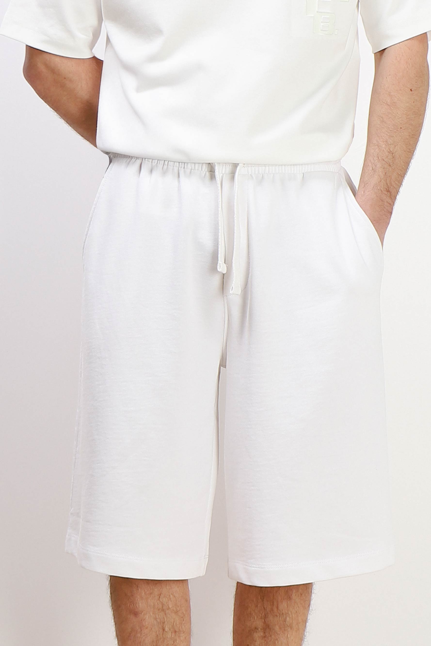 BERMUDA IN FELPA CON COULISSE BIANCO