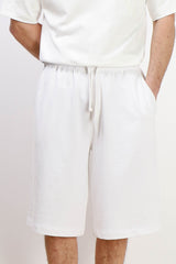 BERMUDA IN FELPA CON COULISSE BIANCO